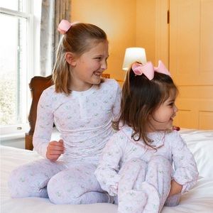 Smockingbird Bunny Scalloped Lattice Pajama Set - 3T